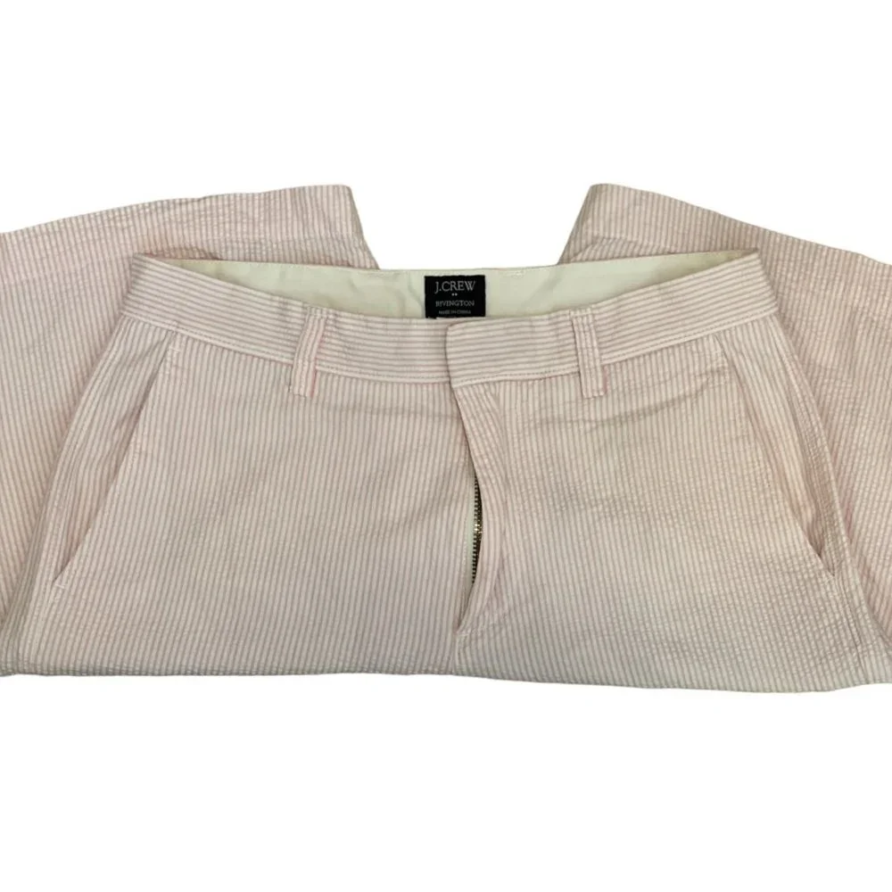 J.Crew Rivington Seersucker Shorts Men’s 29 Pink White Stripe Preppy Coastal